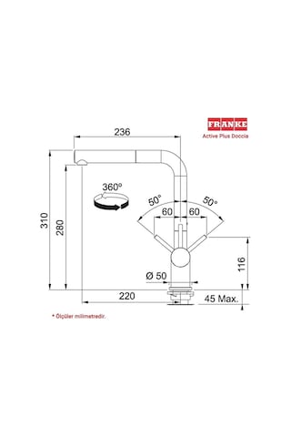 Franke Actıve Plus Doccıa 2.0 Armatür Nero Siyah