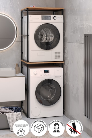 Çamaşır Makinesi Dolabı Kurutma Makinesi Dolabı Metal Banyo Dolabı Seda Çam Çam