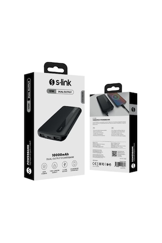 S-link Ip-g11n 10000mah Micro+usb+ Type-c Giriş+çıkış Siyah Taşınabilir Pil Şarj Cihazı Powerbank