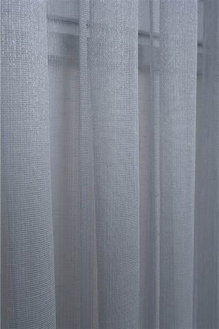Damla Keten Görünümlü Leno Tül Perde Pilesiz Gri - Gri