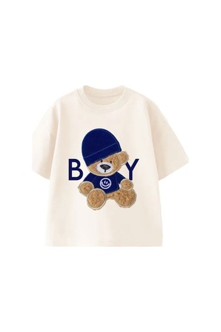 Lolliboomkids Yeni Sezon Erkek Çocuk Peluş Ayıcık Detaylı T-shirt Eşofman 2 Parça Alt Üst Takım Lacivert