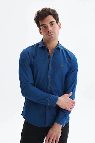 Arma Erkek Denim Jean Slim Fit / Dar Kesim Kot Dokuma Gömlek K9gkd1069 İndigo