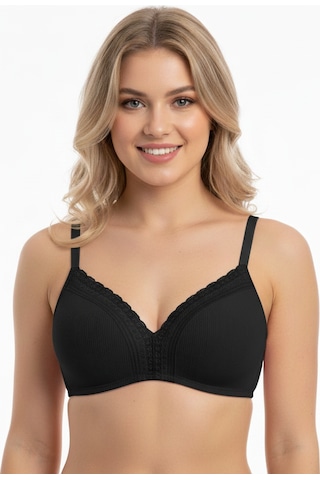 Bonbon Kadın Balensiz Jakarlı Soft Bra Sütyen Bb2103 Siyah