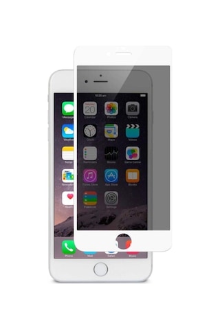 Apple Uyumlu iPhone 7plus - 8 Plus 6d Kavisli Temperli Hayelet Ekran Koruyucu Renk - Beyaz Kırılmaz Cam