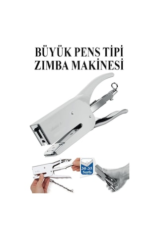 Pens Zımba Makinesi 24/6 1 Adet Norex Pens Tipi Çelik Büyük Zımba Makinası 30 35 Sayfa Ofis Büro Okul Öğrenci Büyük Boy