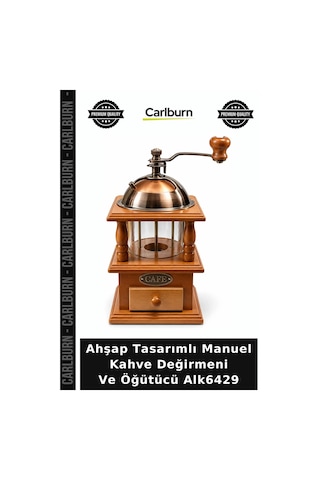 Özel Üretim Mutfak Ahşap Tasarımlı Manuel Kahve Değirmeni Ve Öğütücü Alk6429 Çok Renkli