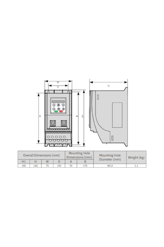 Inovance Md200s0.4b-ınt ,md200-0.4kw/220v Ac Motor Sürücü