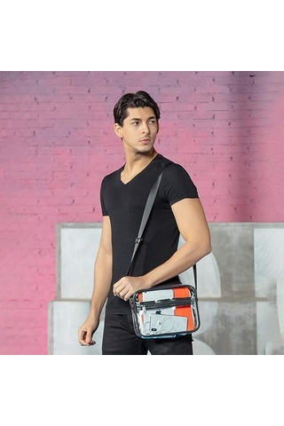 Dofolink Stadyum Onaylı Şeffaf Tek Omuz Çanta - Spor, Konser, Seyahat İçin Dayanıklı, Su Geçirmez Pvc Materyal Ve Ayarlanabilir Askı Çok Renkli