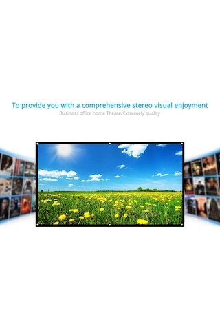 Fastbuy Jeemson H70 70 İnç 16:9 Beyaz Dacron Projeksiyon Ekranı, Ev Sineması, Toplantı, Dış Mekan Kullanımı İçin