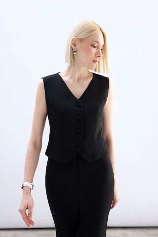 Sateen Klasik Kısa Yelek - Siyah-136835 Siyah