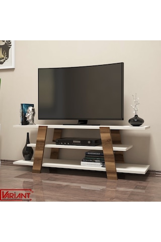Variant Variant Flower Tv Sehpasi Tv Ünitesi Ceviz - Metalikinci (Ekru )