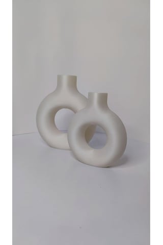 2 Li Halka Vazo Bohem Set İnci Beyaz Renk, Tybatf6ı5zx9ffvj45 Çok Renkli
