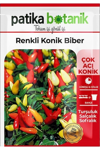 200 Adet Renkli Konik Biber Tohumu