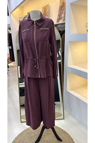 Nuss Pantolonlu Takım 1049 Bordo Bordo