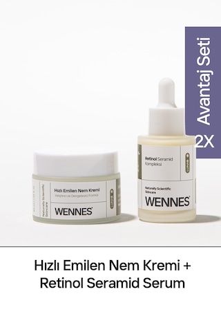 0.3% Retinol Seramid Serum Nemlendirici Krem Avantajlı Set