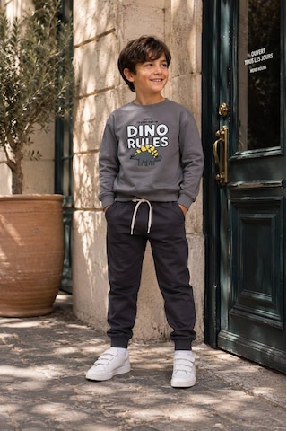 Eray Alp Kids Erkek Çocuk Dinozor Baskılı Sweatshirt Eşofman Takımı Günlük Rahat Kombin Gri