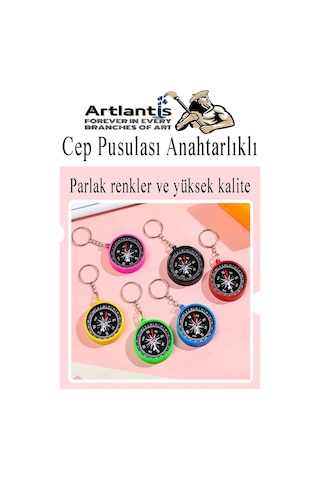 Pusula Anahtarlık Renkli 4 Adet Küçük Pusula Okul Deney Gezi Cep Pusulası Manyetik Pusula Plastik Öğrenci Çok Renkli