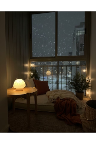 Elana Design Mumi Mantar Abajur - Abajur Ve Gece Lambası Bej