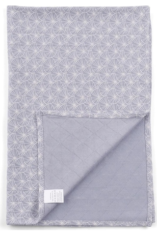 Çift Katlı Müslin Örtü Ve Kese Seti 100X100 Cm Mavi Yapraklar - Mavi