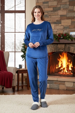 Remsa Kadın Kadife Pijama Takımı 25384 Açık Lacivert Açık Lacivert