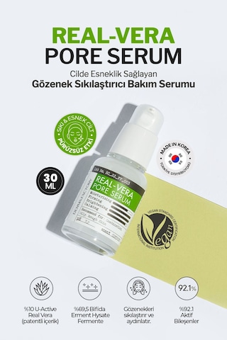 Derma Factory Gözenek Sıkılaştırıcı Bakım Serumu Derma Factory Real Vera Pore Serum 30 ML