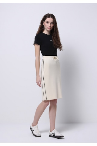 Colin's Colins Slim Fit Düz Bağcıklı Kadın Ekru Etek Cl1074713 Q1.v1 Ecr Ekru