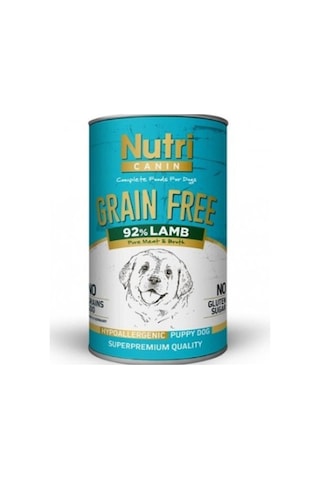 Nutri Canin Tahılsız %92 Kuzu Etli Konserve Yavru Köpek Maması 400 G