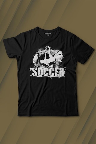 Kendim Seçtim Soccer Röveşata Gol Atan Futbolcu Taktik Baskılı Tişört Çocuk T-shirt 001