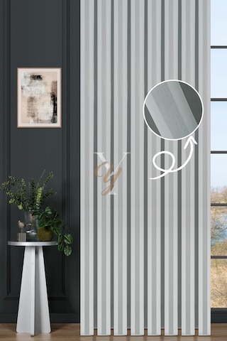 4557 Tül Perde V-01 Ekru Ekru