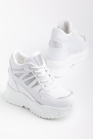 Suins Juvina Model Yüksek Gizli Topuklu Kadın Spor Ayakkabı Sneaker Beyaz