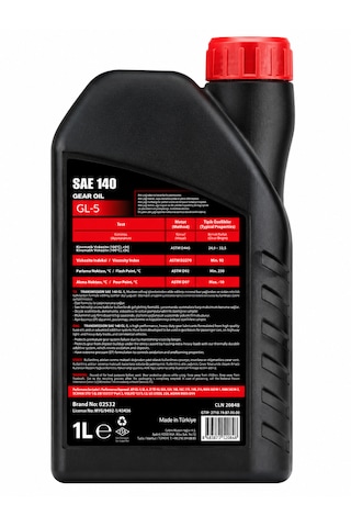 Caldini Sae 140 Gl-5 Şanzıman Ve Dişli Yağı 1 L
