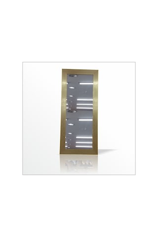 Büyük 124X64Cm Altın Yaldız Salon Antre Komodin Etajer Boy Aynası Altın