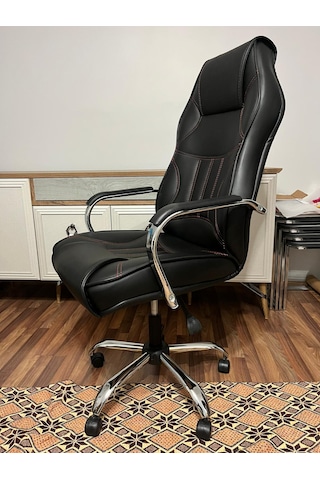 Premium Ortopedik Bel Destekli Makam Koltuğu, Ofis Koltuğu, Çalışma Koltuğu, Yönetici Koltuğu Siyah