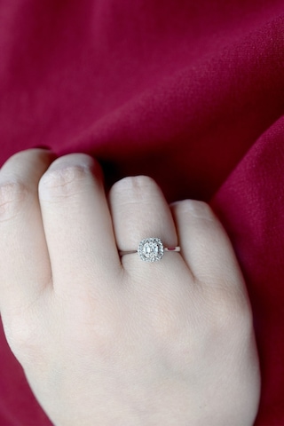 Modern Tasarım 0.08 Ct Baget Kare Tektaş Yüzük