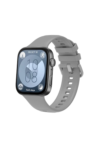 Ekılıf - Huawei Watch Fit 3 Uyumlu - Kordon Band Serisi Klasik Kordon Silikon Strap Kayış - Gri