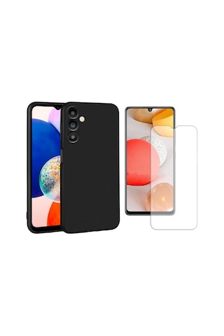 Samsung Galaxy A14 İle Uyumlu Kılıf Soft Yumuşak Telefon Kılıfı Ve Temperli Cam Ekran Koruyucu