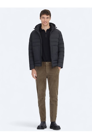 Kip Siyah Regular Fit Gömlek Yaka Casual Dokuma Mont Siyah