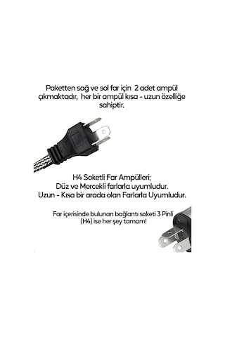 Xenon H4 Led Araba Far Ampül Xenon Led Uzun Kısa Şimşek Etkili