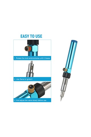 Yuntech01 Mavi Korduzsuz Gazli Uçak 3'ü 1 Arada: Hızlı Isınma, 1300 C Alev & 450 C Uç Sıcaklığı, Taşınabilir Tamir Aleti Gaz Dahil Değil