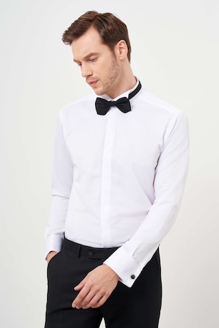 Morven Erkek Beyaz Manşetli Jakar Desen Ata Yaka Slim Fit Gömlek 24mc004060600 Beyaz
