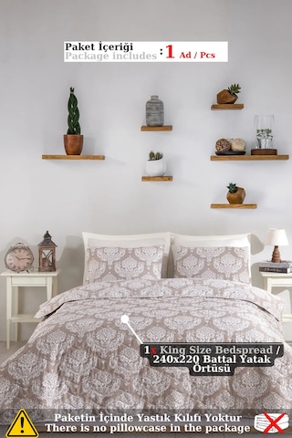 Battal Boy Kapitone Yatak Örtüsü Çok Amaçlı Post Kahve Kahve