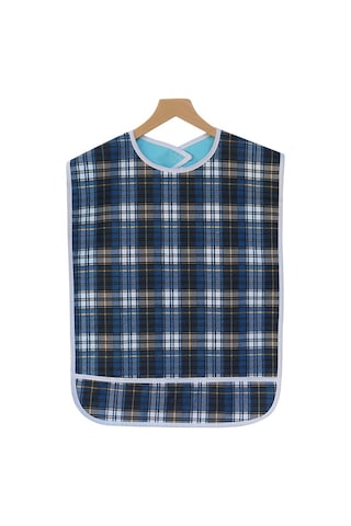 Neevoyu Yemek Örtüsü Yetişkinler İçin Su Ve Yağ Geçirmez Çift Katlı 45x90 Cm Mavi Kare Desenli Beslenme Fantezi Mavi