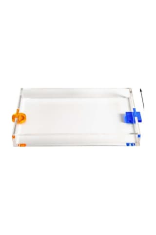 Şeffaf Su Kupası Tepsi Çay Fincanı Depolama Ev Dikdörtgen Yaratıcı Basit Modern Depolama Tepsileri Mavi Ahşap - Gri