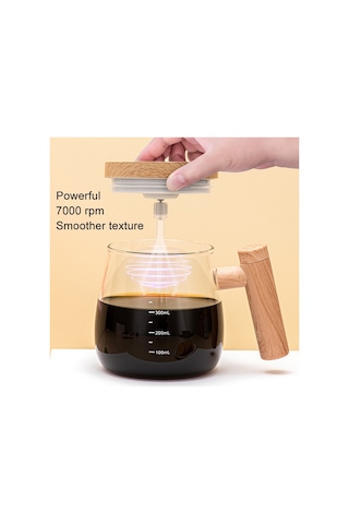 Sones 400ml Otomatik Karıştırma Kupası Akçaağaç Elektrikli Kahve Kupası, Stil: Pil Şeffaf Kupa