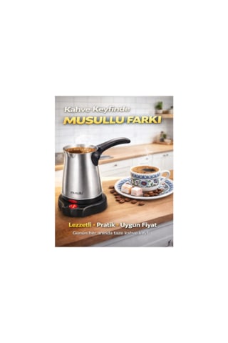 Musullu MSL-CM212 Elektrikli Cezve Çelik Katlanır Kulp
