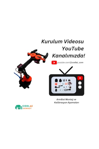 Codlaı Armbot Eco 3d Baskılı Programlanabilir Robotik Kol Seti - Ekonomik Mekanik Stem Kiti