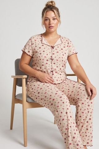 Siyah İnci Beden Fitilli Kaşkorse Örme Pijama Takım26120851 Ten