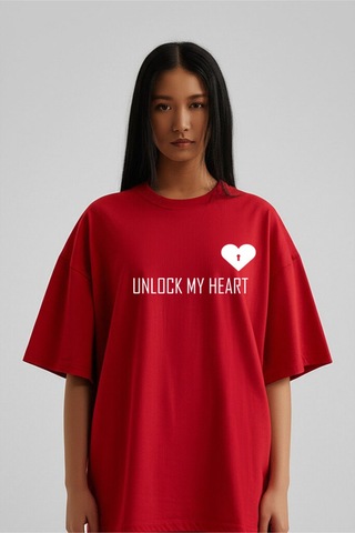 Nevermind Unisex Kadın Erkek The Key To Çift Sevgili T-shirt 2'li Set Takım Kırmızı