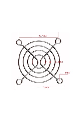60x60mm Metal Fan Kapağı Fan Teli
