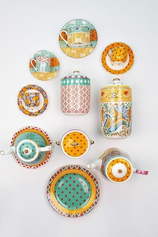 Lucky Art Eliana Bone Porselen Karışık Desenli Kavanoz 16 Cm Lyhd 588